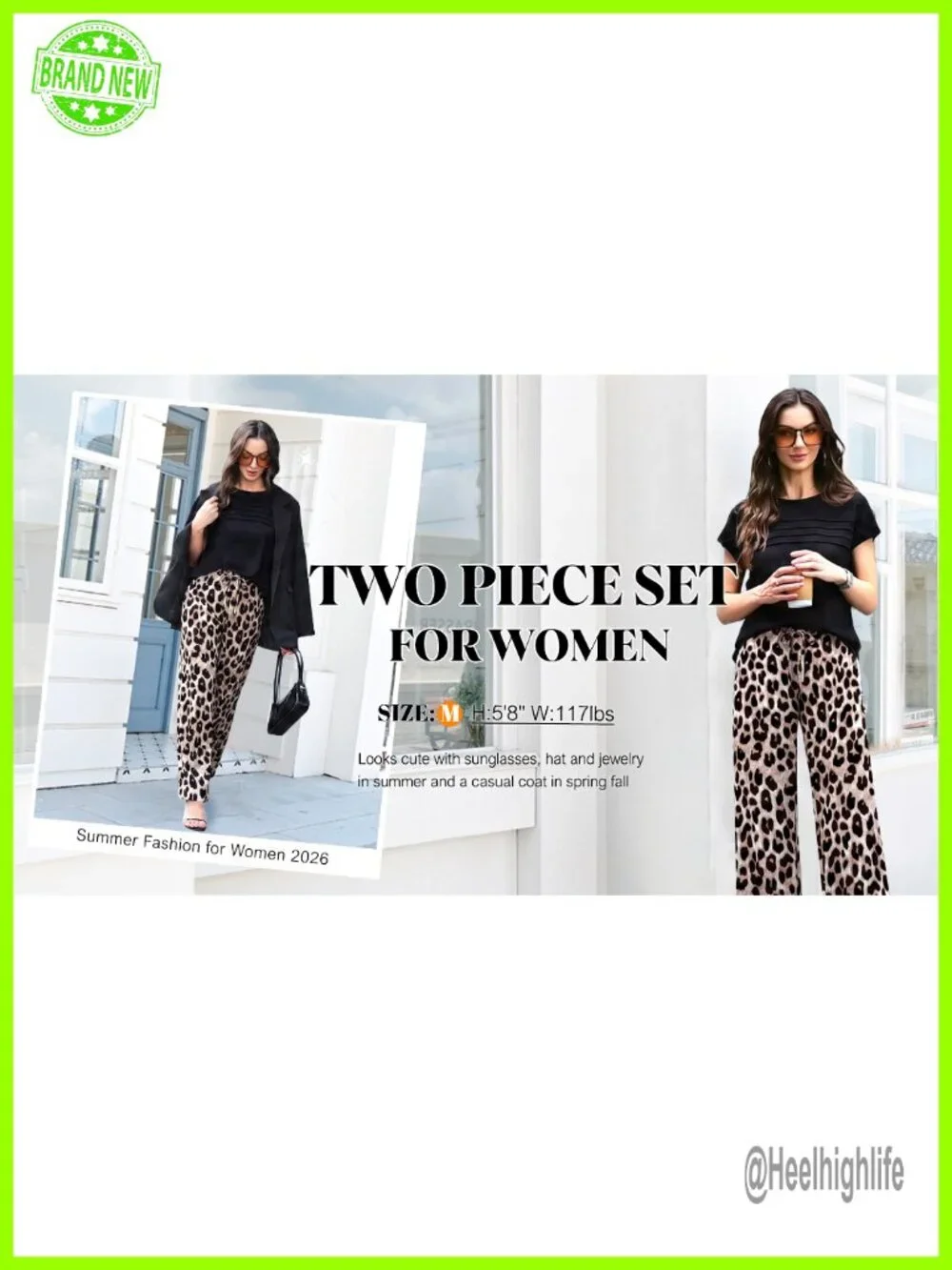 Two Piece Set Cap Sleeve Top Wide Leg Pants Matching Sets Travel Vacation